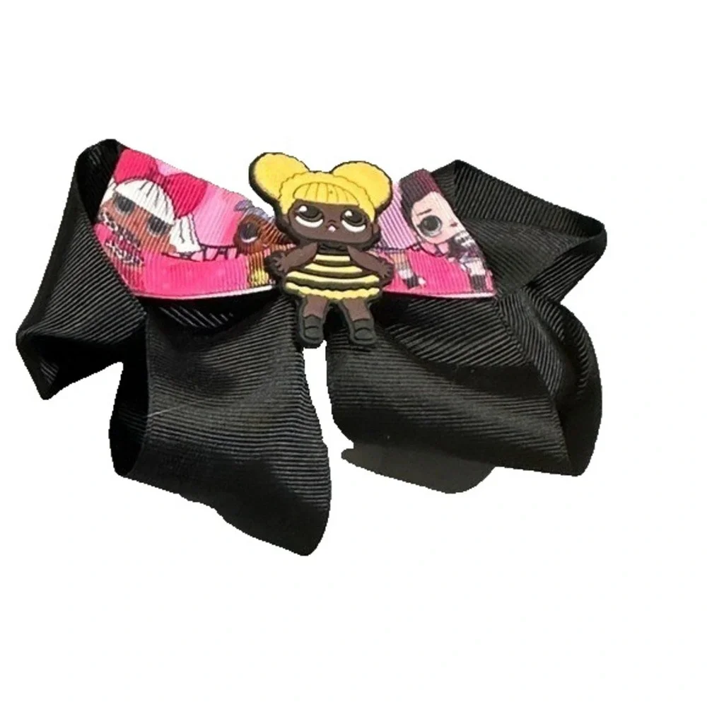 NEW girls‎ hair bow clip accessory LOL ribbon pinwheel barrette